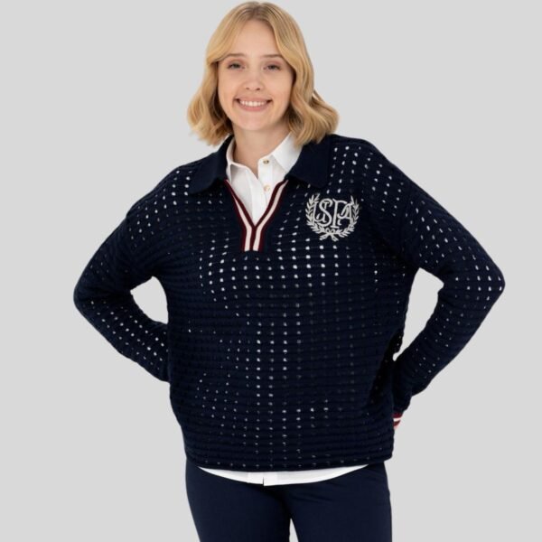 Women's Navy V-Neck Pullover