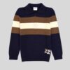 Boys' Navy Blue Polo Collar Half-Zip Sweater