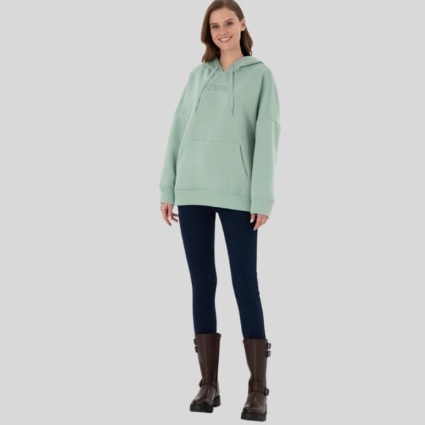 Women's Aqua Green Hooded Sweatshirt