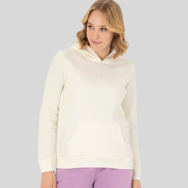 Women's Off-White Hooded Basic Sweatshirt