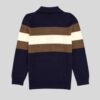 Boys' Navy Blue Polo Collar Half-Zip Sweater