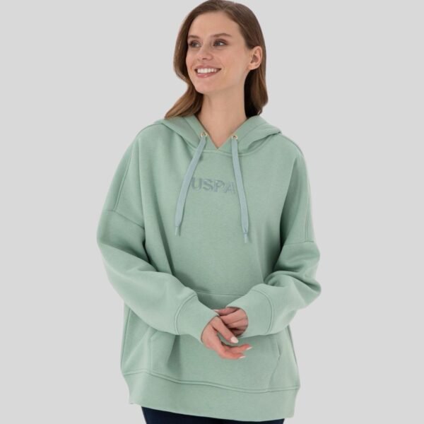 Women's Aqua Green Hooded Sweatshirt