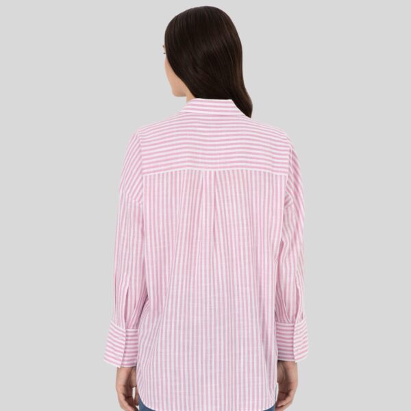 Women's Pink Long-Sleeve Striped Shirt