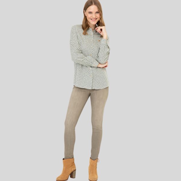 Women's Khaki Long-Sleeve Shirt