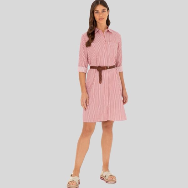 Women's Red Striped Woven Dress