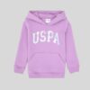 Girls Lilac Hooded Basic Sweatshirt