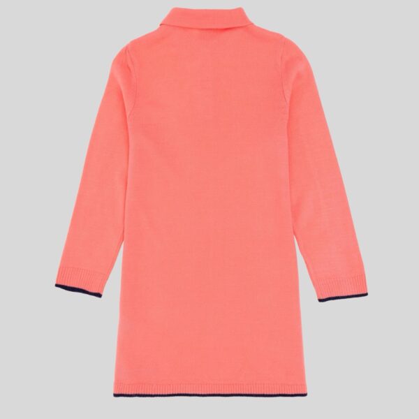 Girls' Pomegranate Blossom Polo Collar Knit Dress