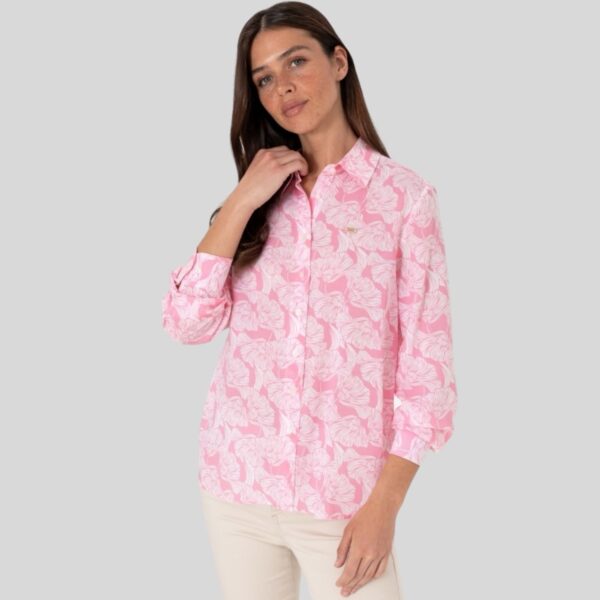 Women's Pink Long-Sleeve Shirt