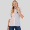 Women's Red Long-Sleeve Striped Shirt