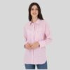 Women's Pink Long-Sleeve Striped Shirt