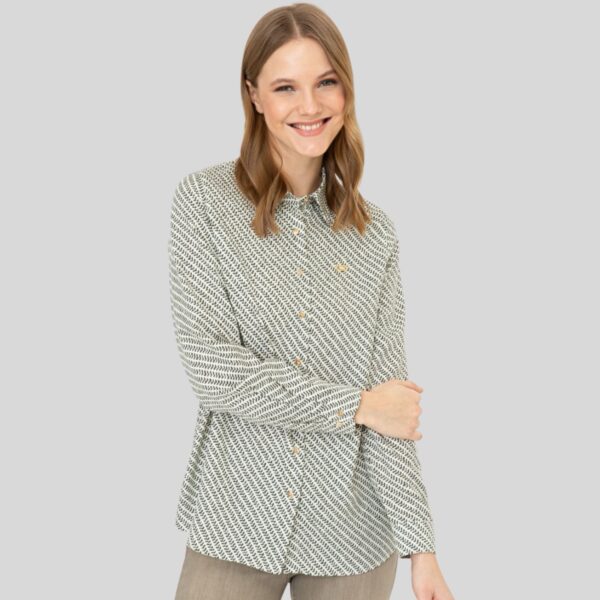 Women's Khaki Long-Sleeve Shirt