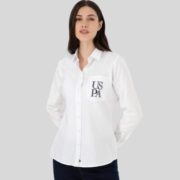 Women's White Long-Sleeve Shirt