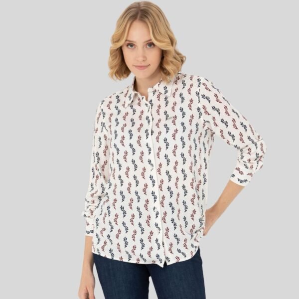 Women's Burgundy Long-Sleeve Shirt