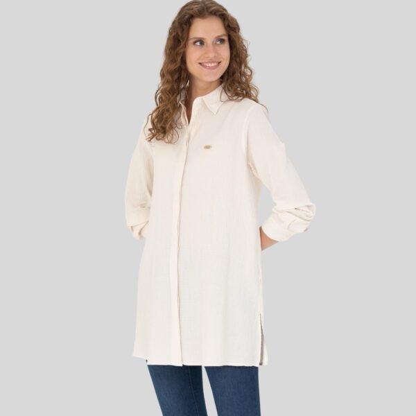 Women's Off-White Long-Sleeve Shirt