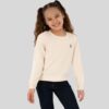 Girls cream crew Neck Basic sweater