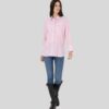 Women's Pink Long-Sleeve Striped Shirt