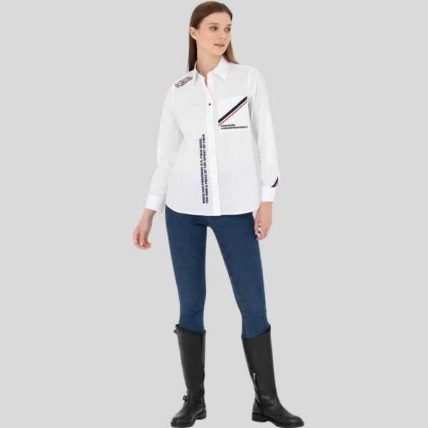 Women's White Long-Sleeve Shirt