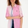 USPA Women's Pink Long Sleeve Shirt