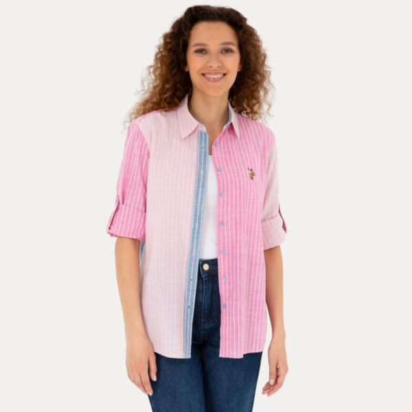 2026/07/1000370180.png USPA Women's Pink Long Sleeve Shirt
