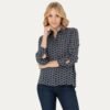 Women's Navy Blue Long-Sleeve Shirt
