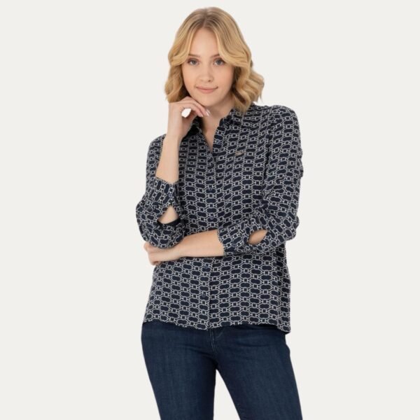 u-s-polo-assn-women-shirts-1-32 Women's Navy Blue Long-Sleeve Shirt