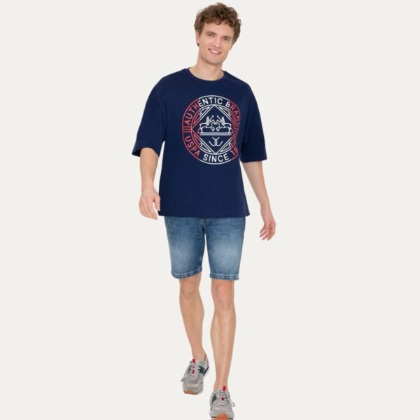 Men's Navy Crew Neck Oversize T-Shirt