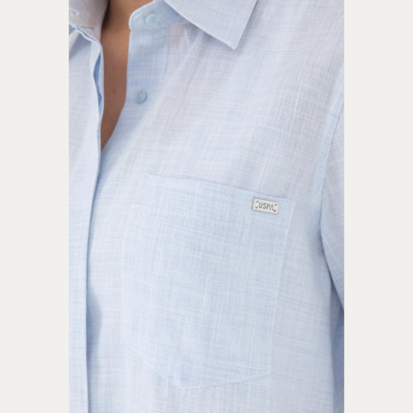 USPA Women's Light Blue Long-Sleeve Shirt