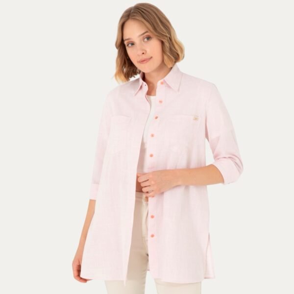 u-s-polo-assn-women-shirts-26 Women's Powder Pink Long-Sleeve Shirt