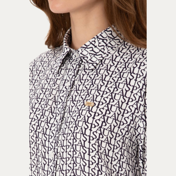 USPA Women's White Long-Sleeve Shirt