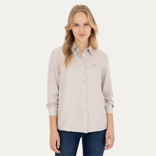 u.s. polo assn women shirts (19) Women's Stone Long-Sleeve Shirt