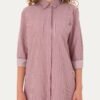 Women's Burgundy Striped Mini Woven Dress