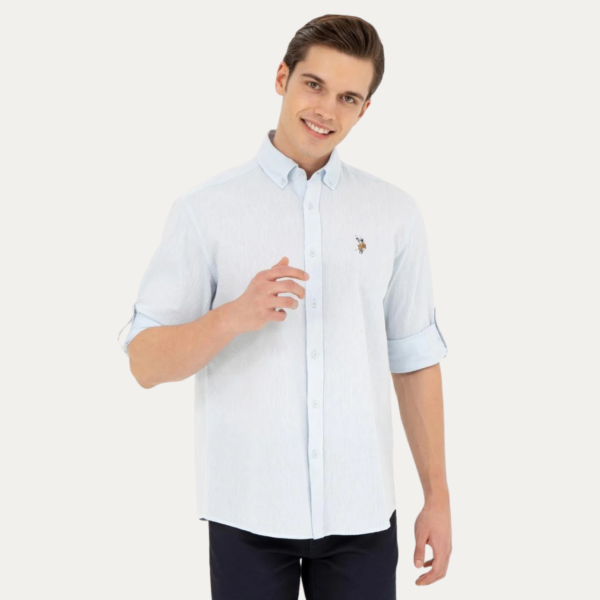 Men's Light Blue Long-Sleeve Shirt