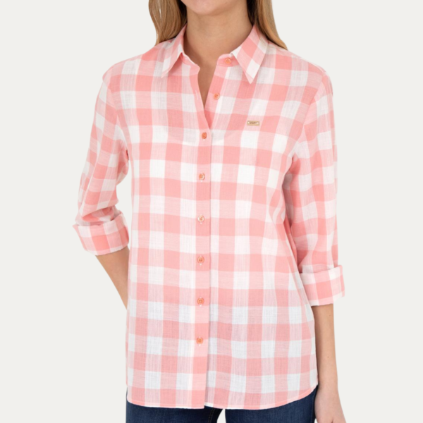 USPA Women's Salmon Long-Sleeve Shirt
