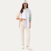 Women's Light Pink Striped Long-Sleeve Tunic Shirt