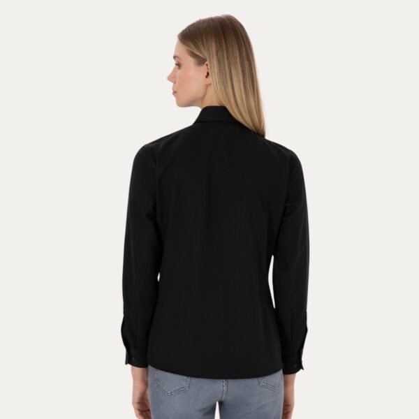 Women's Black Long-Sleeve Basic Shirt
