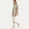 Women's Khaki Long-Sleeve Striped Shirt