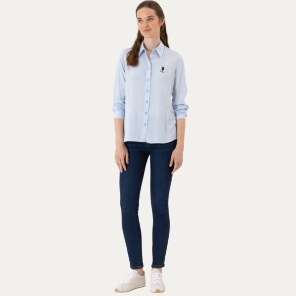 Women's Light Blue Long-Sleeve Shirt
