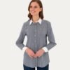 Women's Navy Striped Long-Sleeve Tunic Shirt