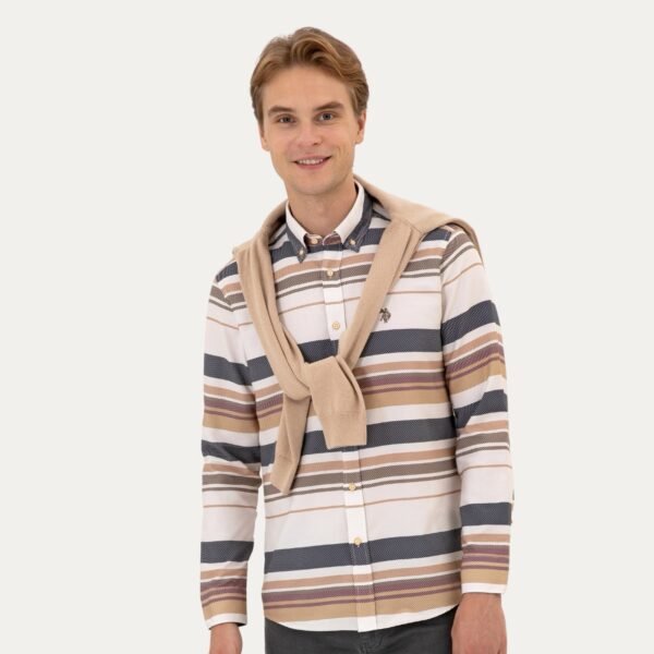 Men's Camel Long-Sleeve Shirt