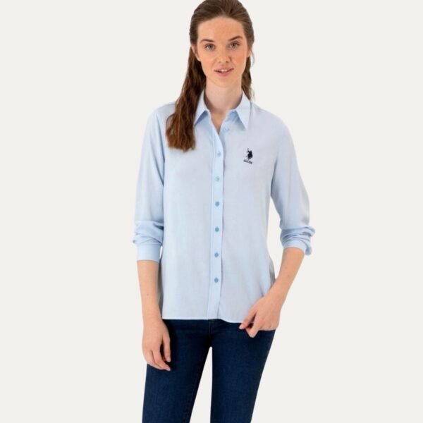 Women's Light Blue Long-Sleeve Shirt