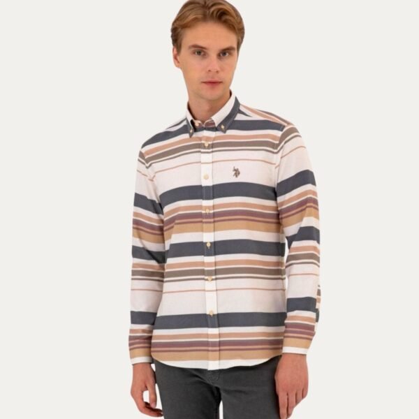 Men's Camel Long-Sleeve Shirt